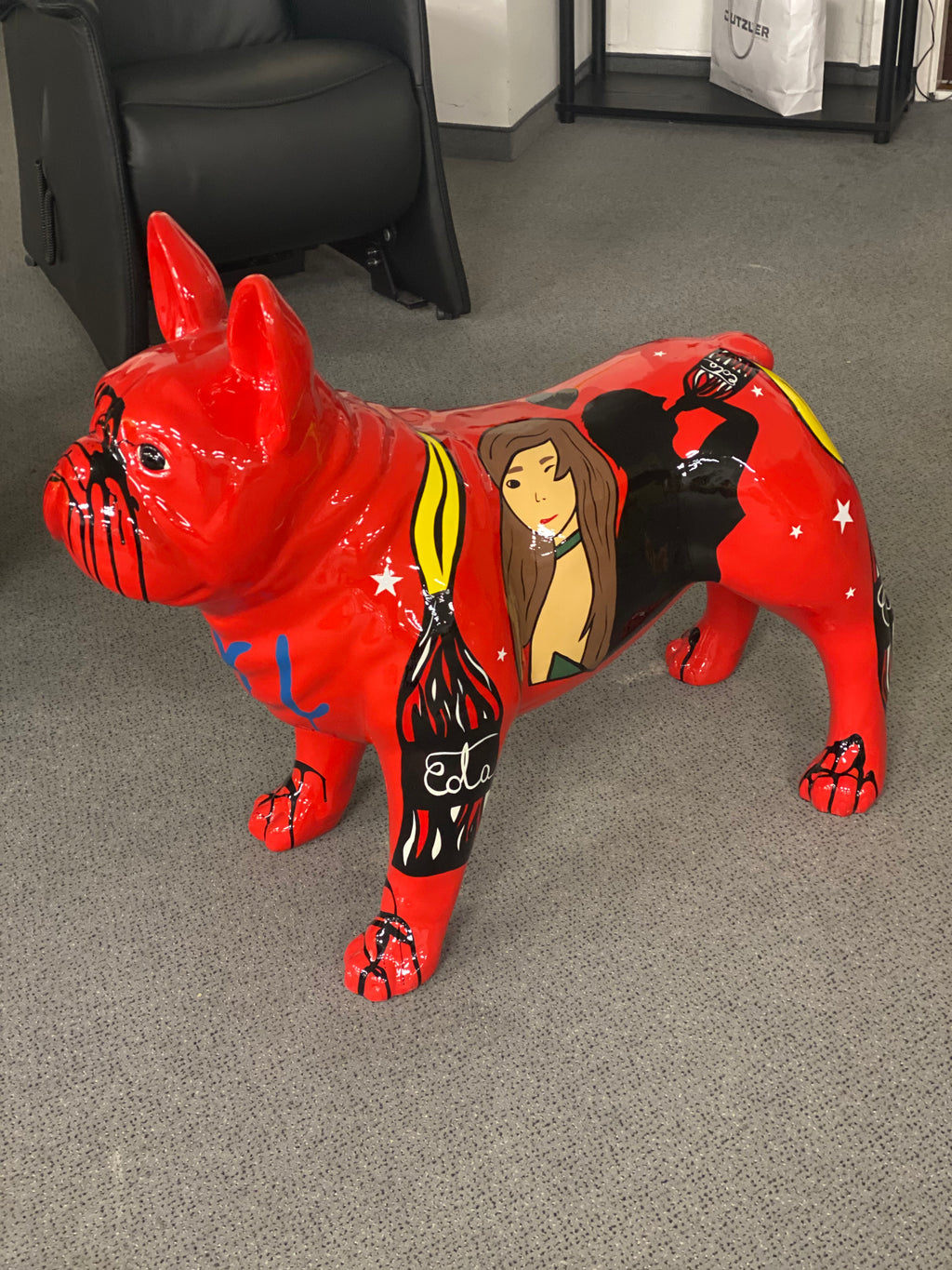 Französische Bulldog 72 x 100cm ca.