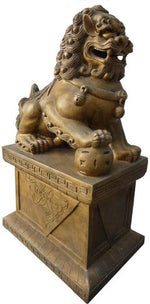 Buddha Löwen Skulpturen links/rechts (70cm)