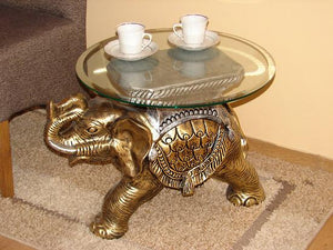 Beistelltisch Elefant mit Glas Platte / 45cm ca.