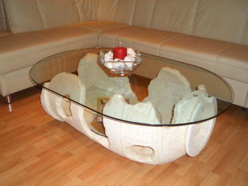 Klubtisch mit Amphora / Glas Platte , 45cm