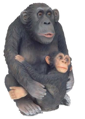 Affen Mutter mit Baby 75cm ca.