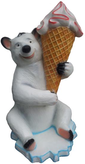 Eisbär mit Eis, 128cm ca.